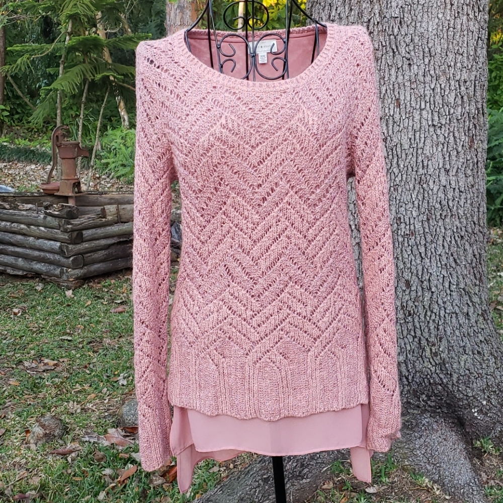 Lucky Brand Knit Sweater w/ sewn-in Tank Lining